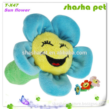 Cat product Sun flower plush squeaker pet sex toy,dog toy,cat toy in China factory wholesale